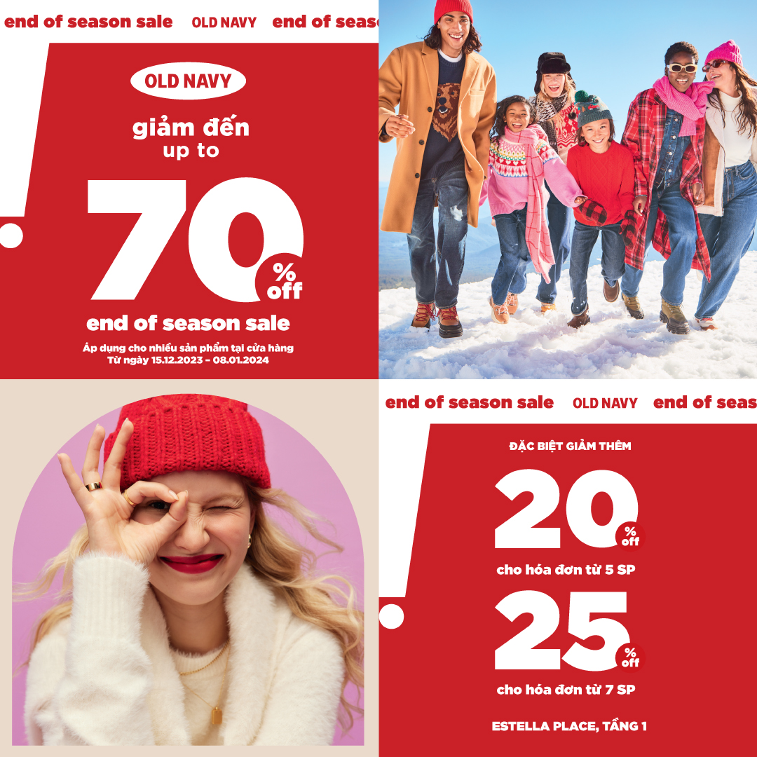 OLD NAVY - END-OF-SEASON SALE SALE UP TO 70%+++, PLAT PRICE FROM 99K, 149K, 199K, 299K