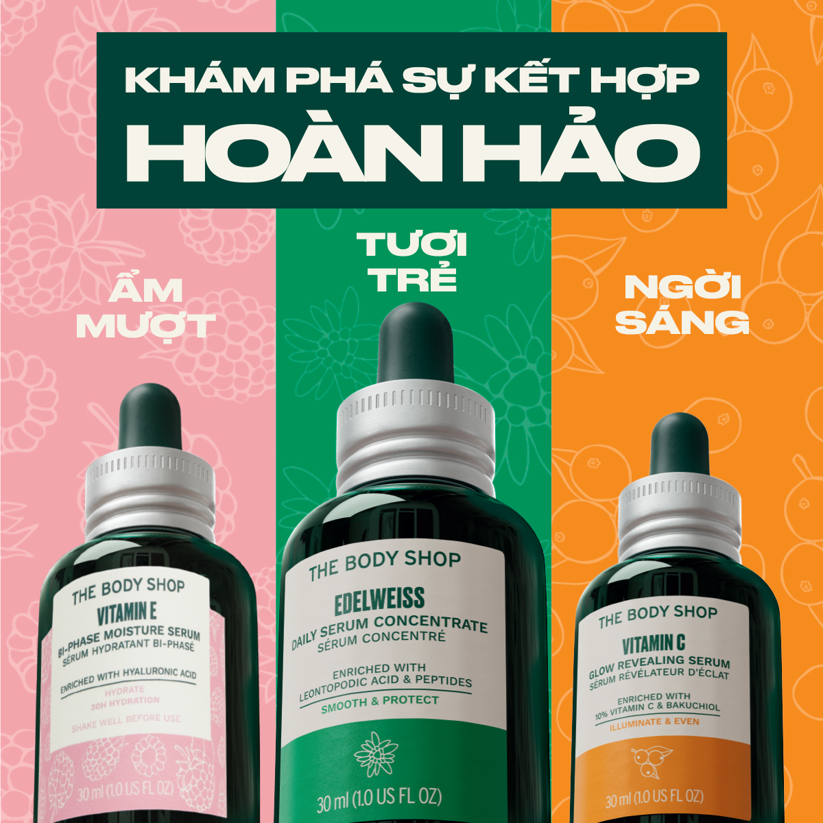 LET’S GLOW WITH OUR 3 BEST TRIO OF SERUMS FROM THE BODY SHOP