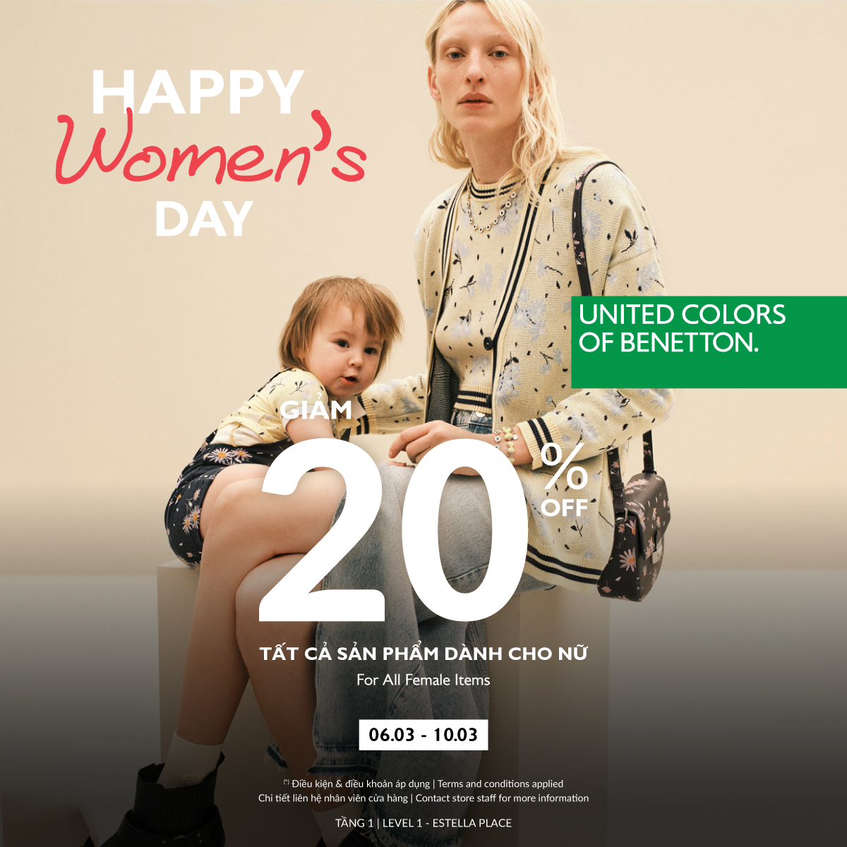 𝗨𝗡𝗜𝗧𝗘𝗗 𝗖𝗢𝗟𝗢𝗥𝗦 𝗢𝗙 𝗕𝗘𝗡𝗘𝗧𝗧𝗢𝗡 | CELEBRATEING INTERNATIONAL WOMEN'S DAY, BENETTON PROMOTE 20% OFF AND SPECIAL GIFTS