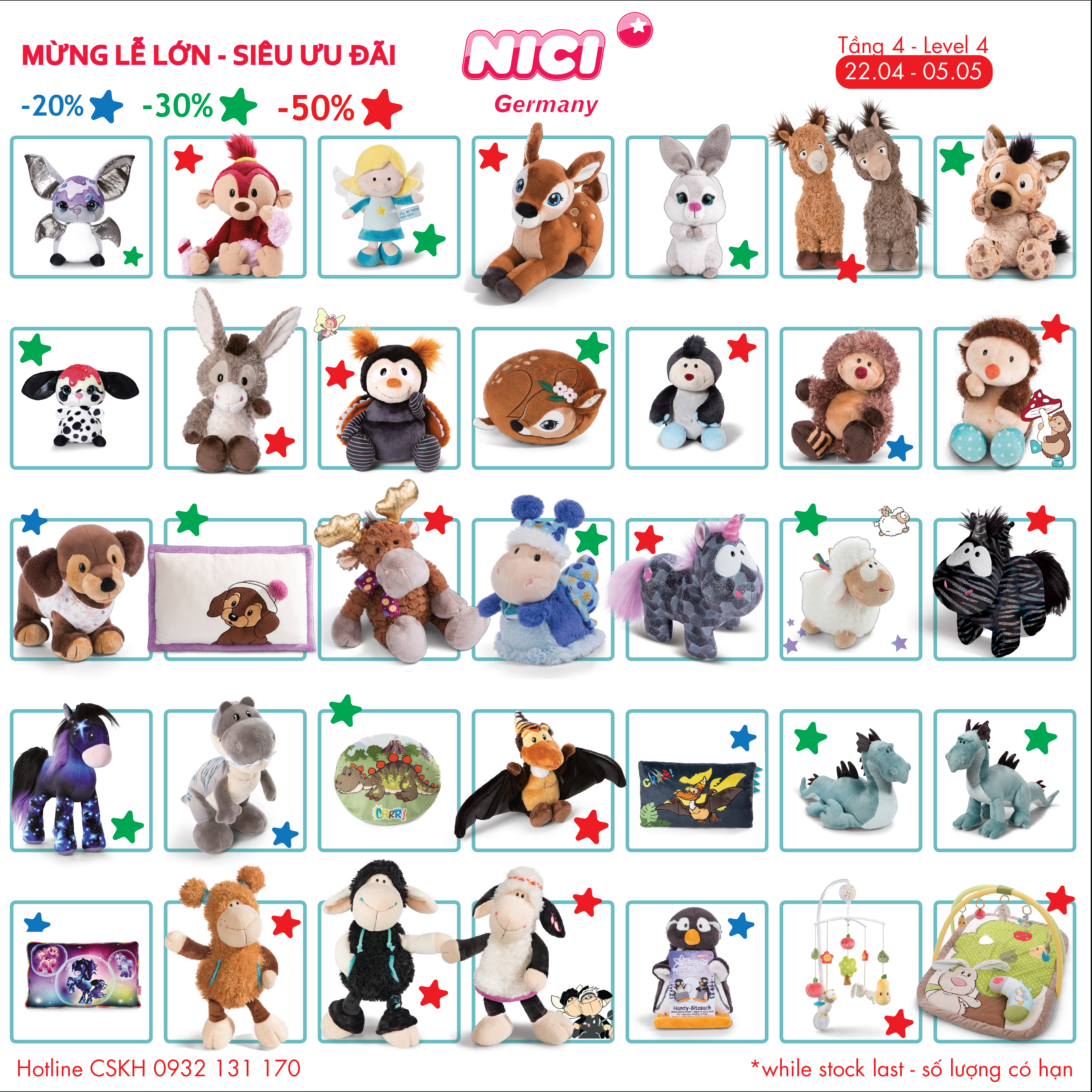 Celebrating "30/04 & 01/05" with NICI GERMANY the high-end soft toys brand made by German designers with limited edition at Estella Place
