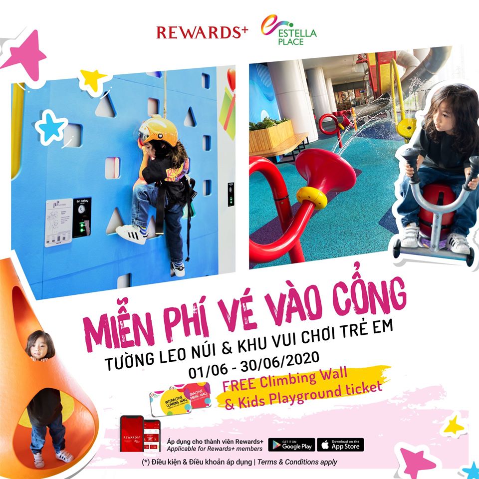 Free tickets of Kid Playground and Climbing Wall  at Estella Place