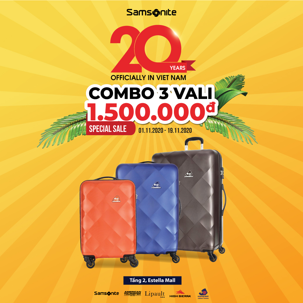 GET 3 SAMSONITE LUGGAGES WITH ONLY 1.500.000VND