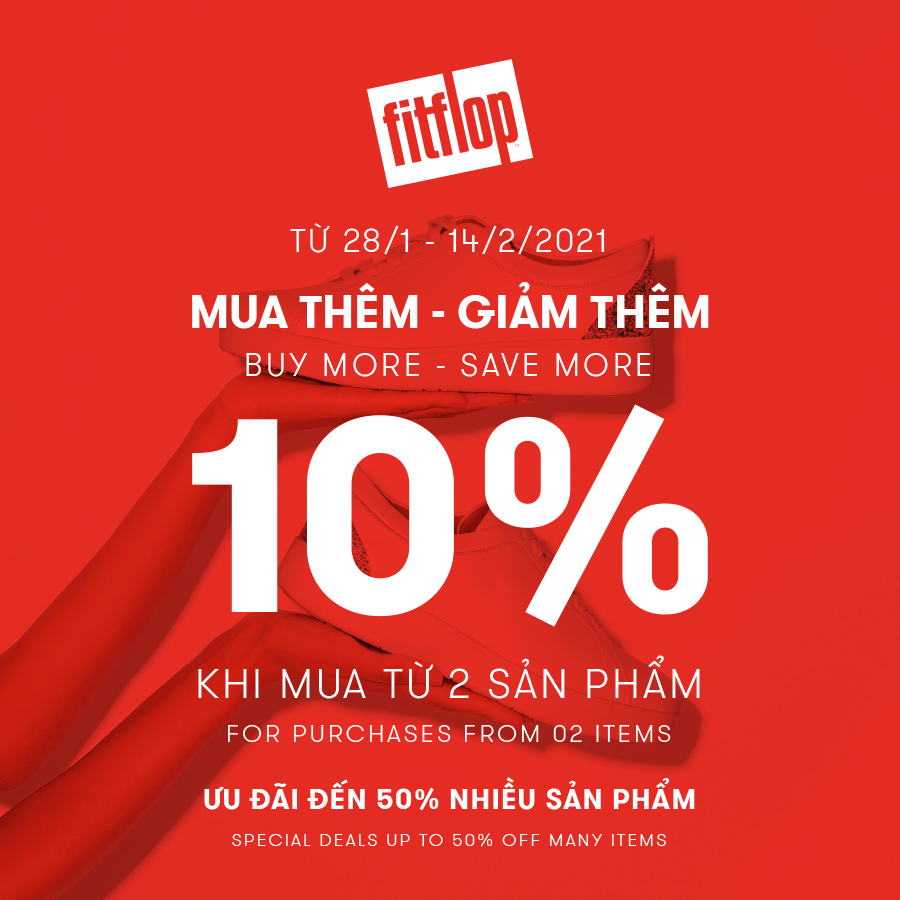 BUY MORE – GET EXTRA 10% OFF AT FITFLOP