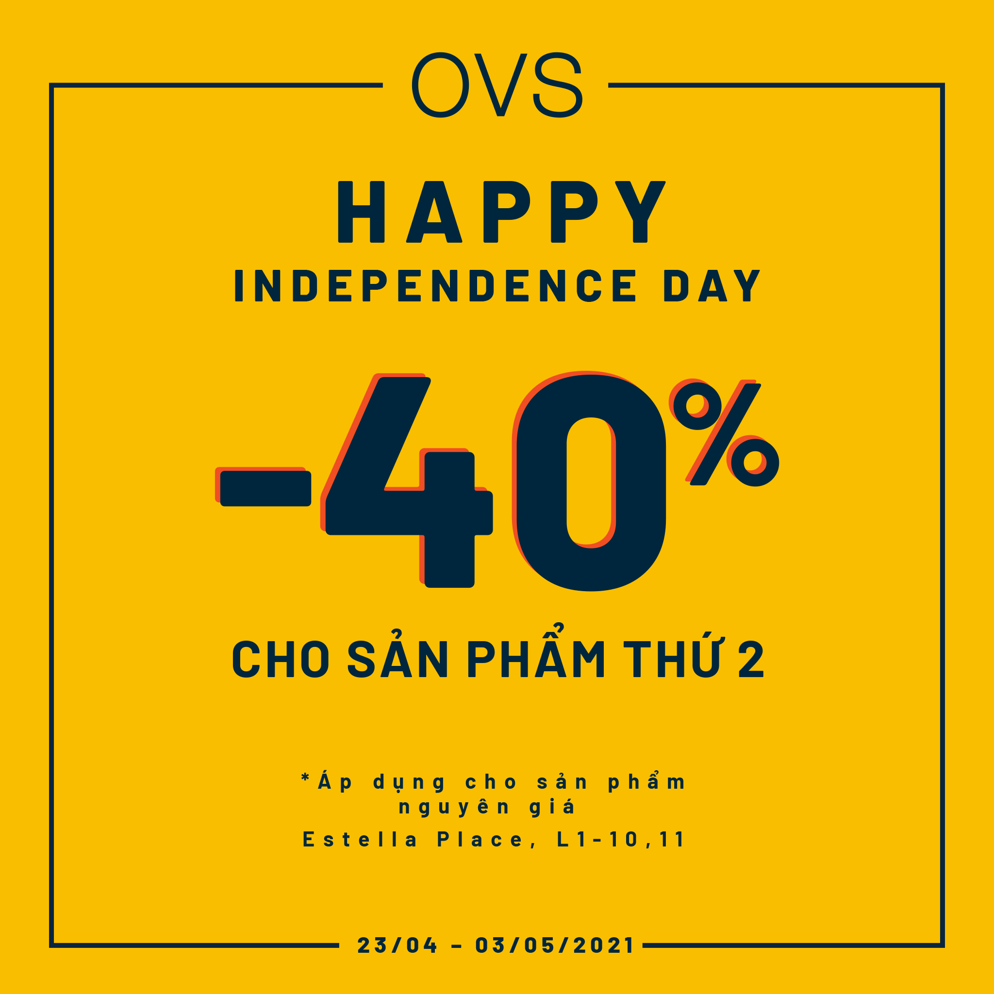 🎊 HAPPY INDEPENDANCE DAY - 40% OFF FOR THE 2nd ITEM