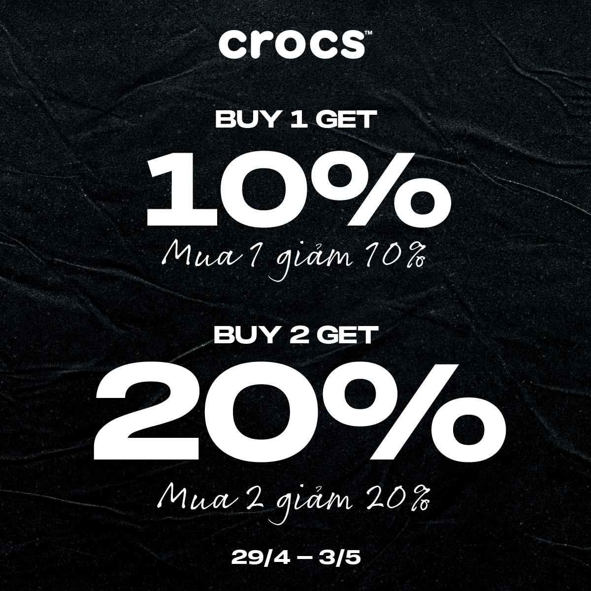 Celebrate the big holidays 30/4 & 1/5 with Crocs