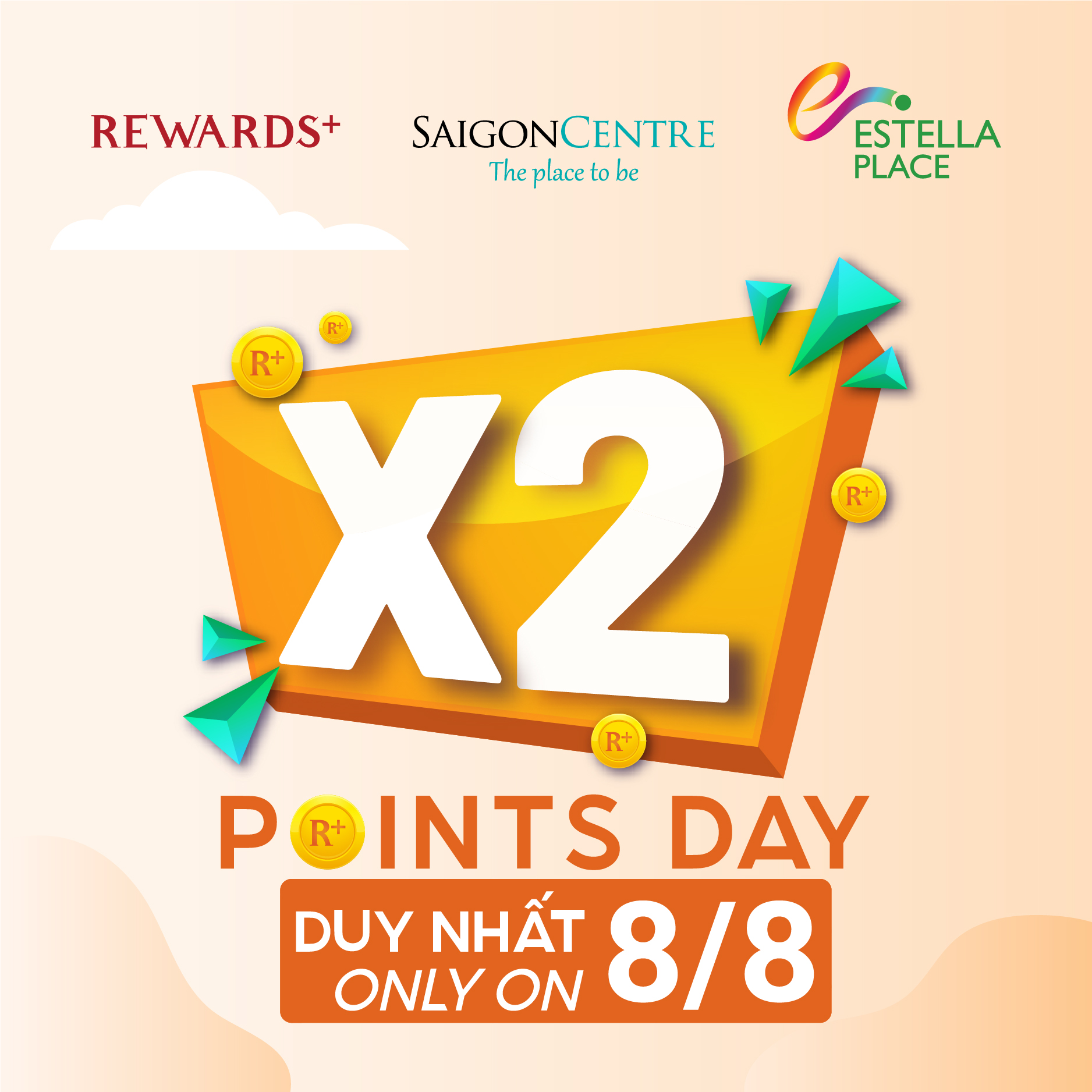 [08.08] REWARD POINTS DOUBLE FOR ALL SHOPPING RECEIPT