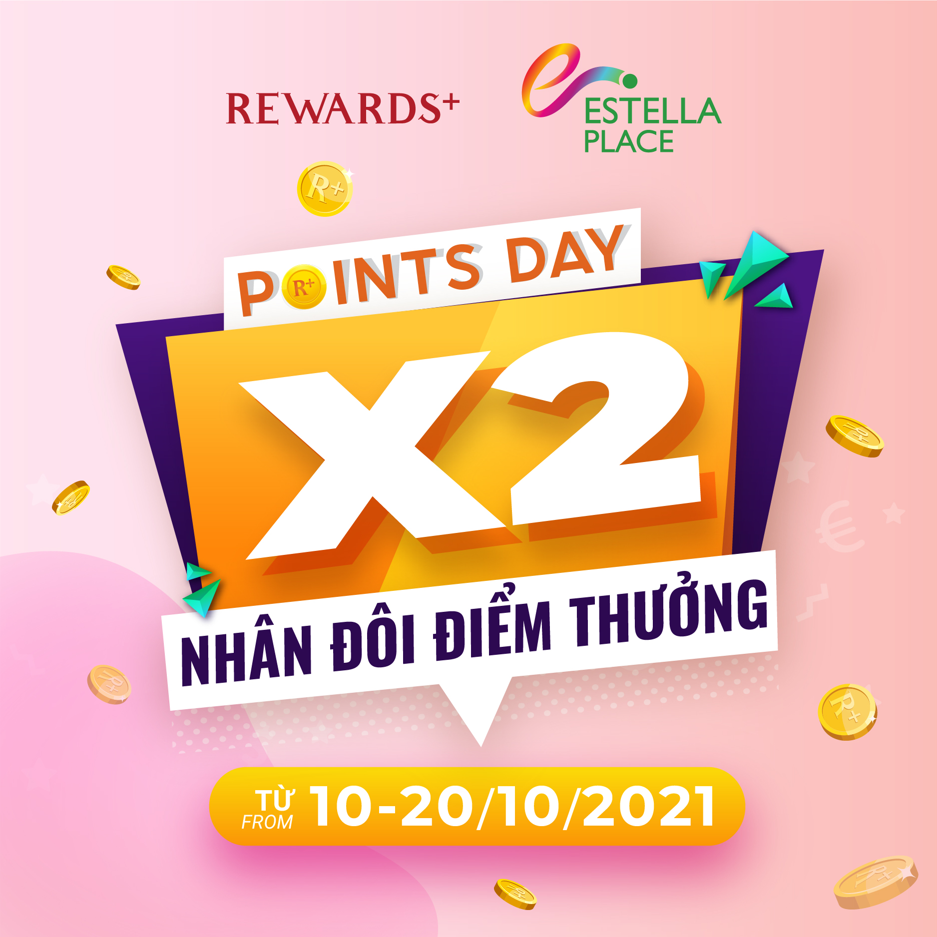 REWARD POINTS DOUBLE FOR ALL SHOPPING RECEIPTS FROM 10 – 20 OCTOBER 2021