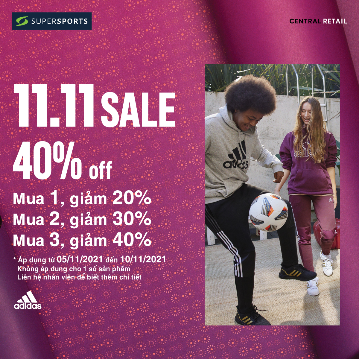 ADIDAS HOT DEAL - SALE UP TO 40%, EXCLUSIVE AT SUPERSPORTS
