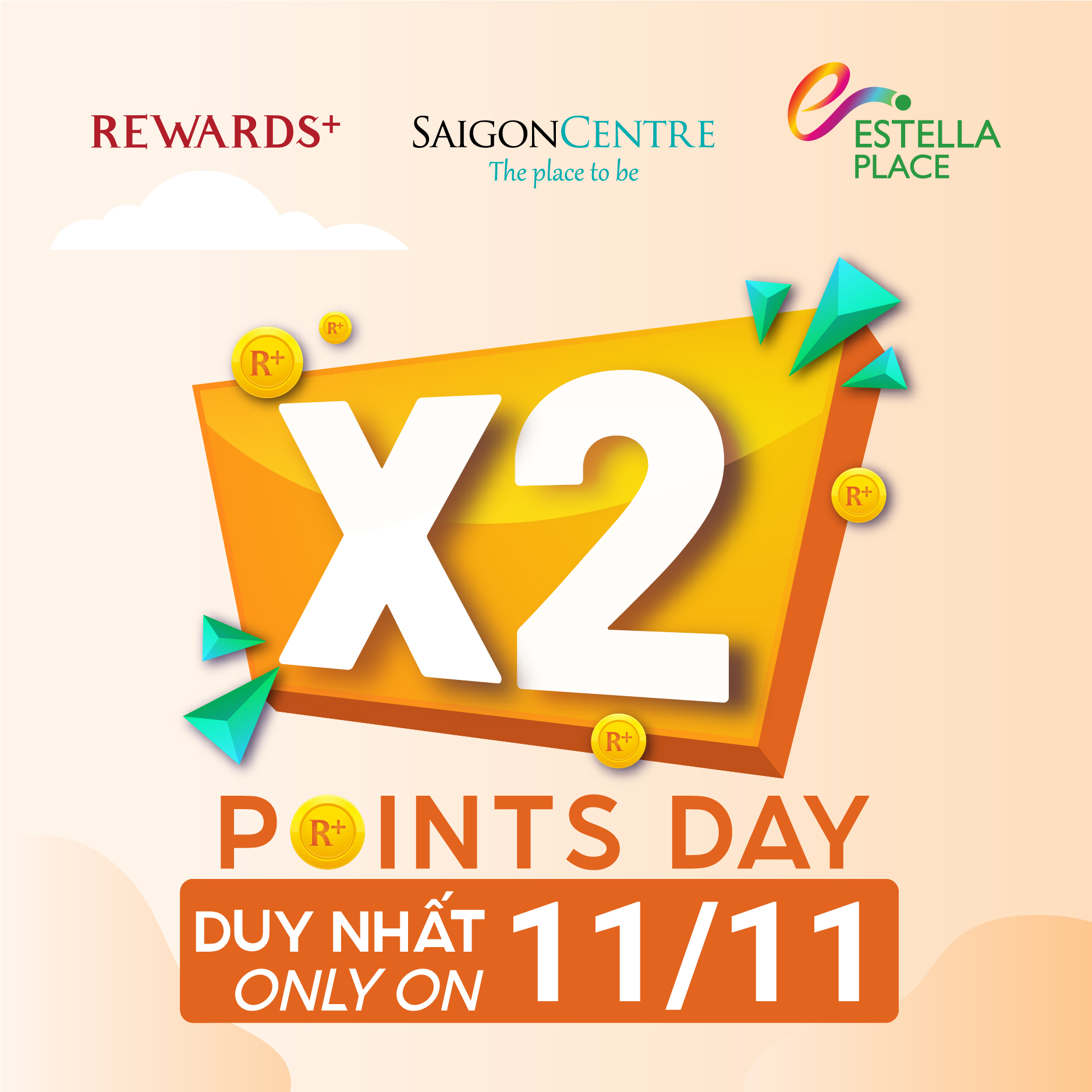 [11.11] REWARD POINTS DOUBLE FOR ALL SHOPPING RECEIPTS