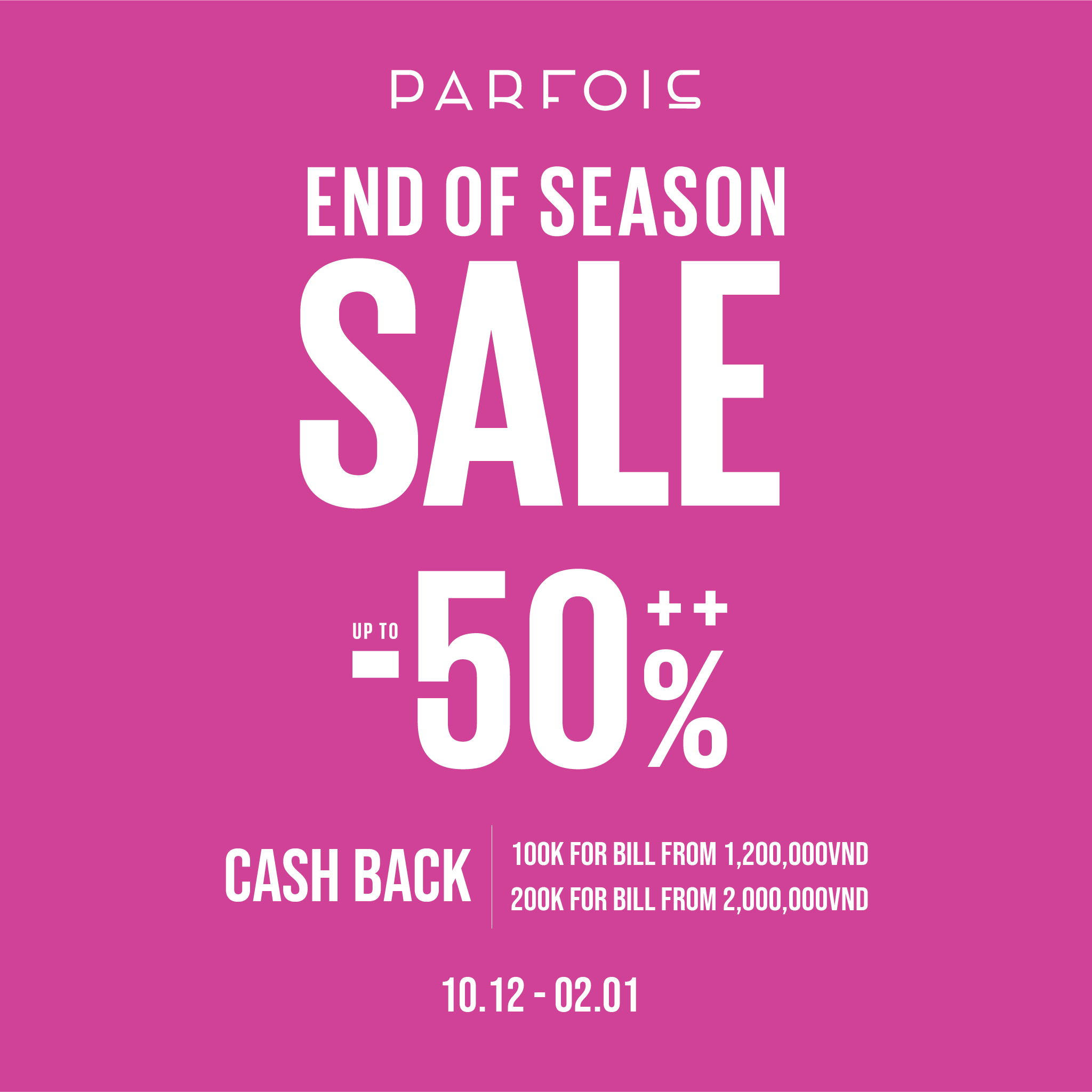 END OF SEASON SALE UP TO 50%++