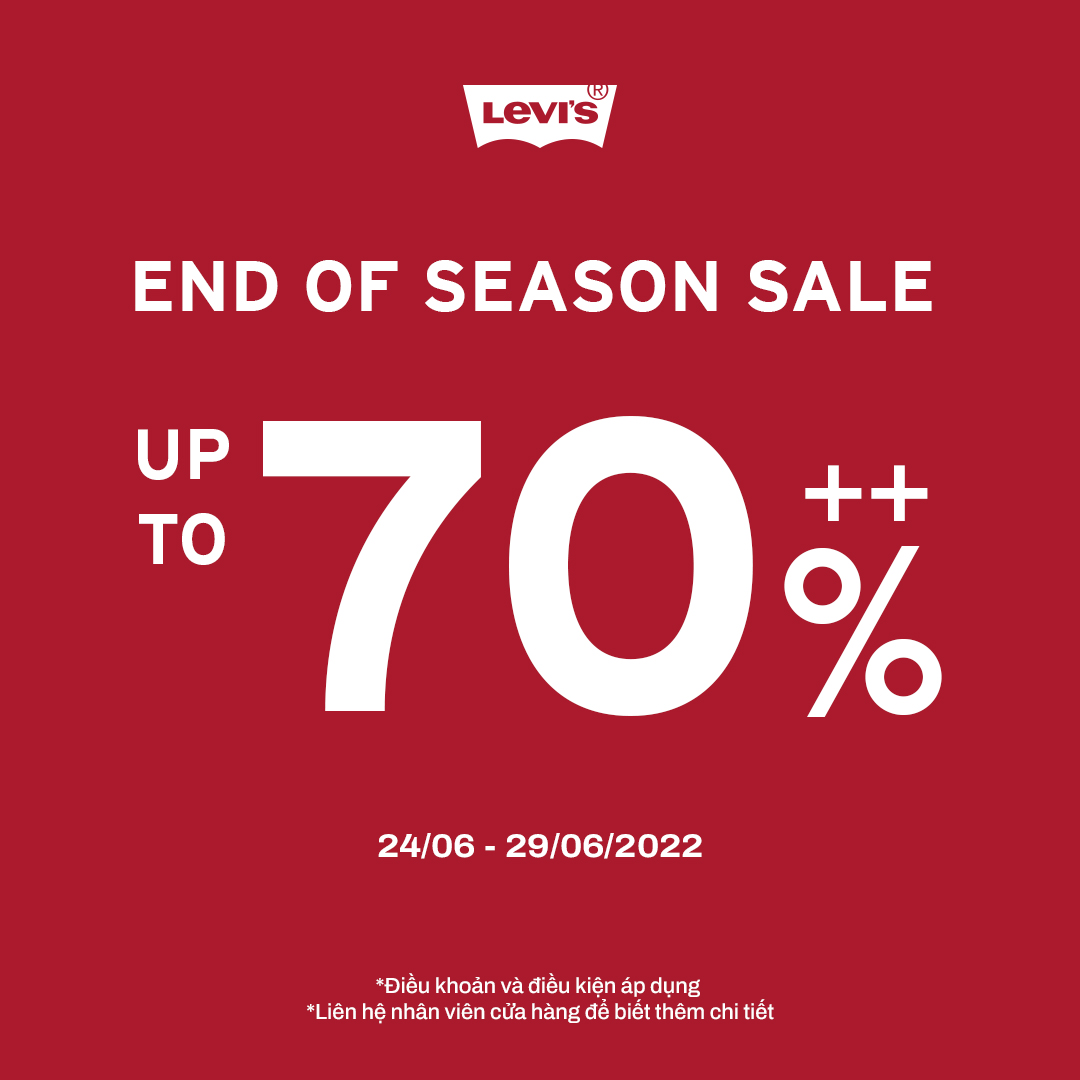 LEVI’S END OF SEASON SALE – HOTTER THAN EVER WITH DISCOUNT UP TO 70%++