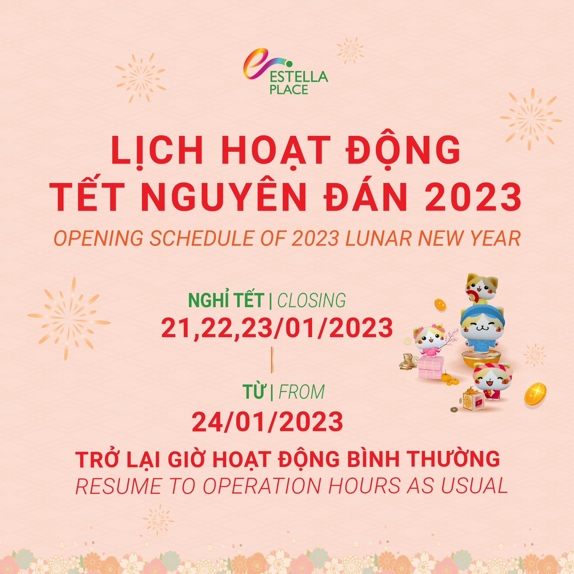 📣OPENING SCHEDULE OF 2023 LUNAR NEW YEAR