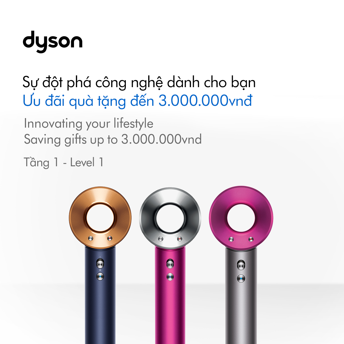 🎉DYSON INNOVATING TECHNOLOGY - SAVING GIFTS UP TO 3,000,000 VND🎉