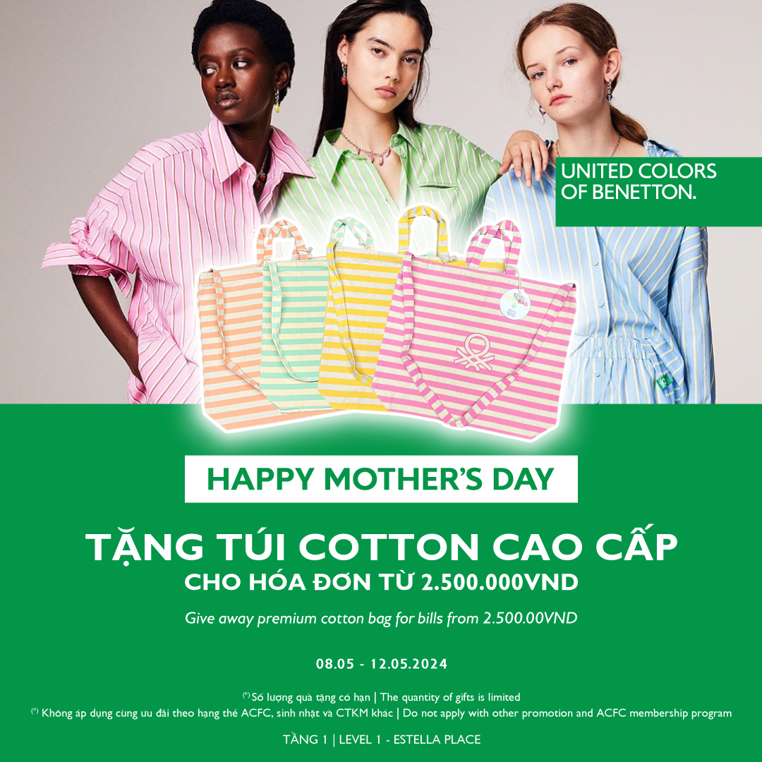 𝗨𝗡𝗜𝗧𝗘𝗗 𝗖𝗢𝗟𝗢𝗥𝗦 𝗢𝗙 𝗕𝗘𝗡𝗘𝗧𝗧𝗢𝗡 - HAPPY MOTHER'S DAY, GET A FREE PREMIUM COTTON BAG