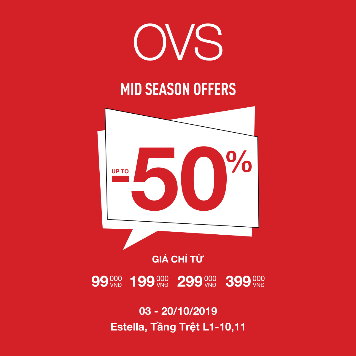 [OVS] MID SEASON OFFERS – SALE UP TO 50%