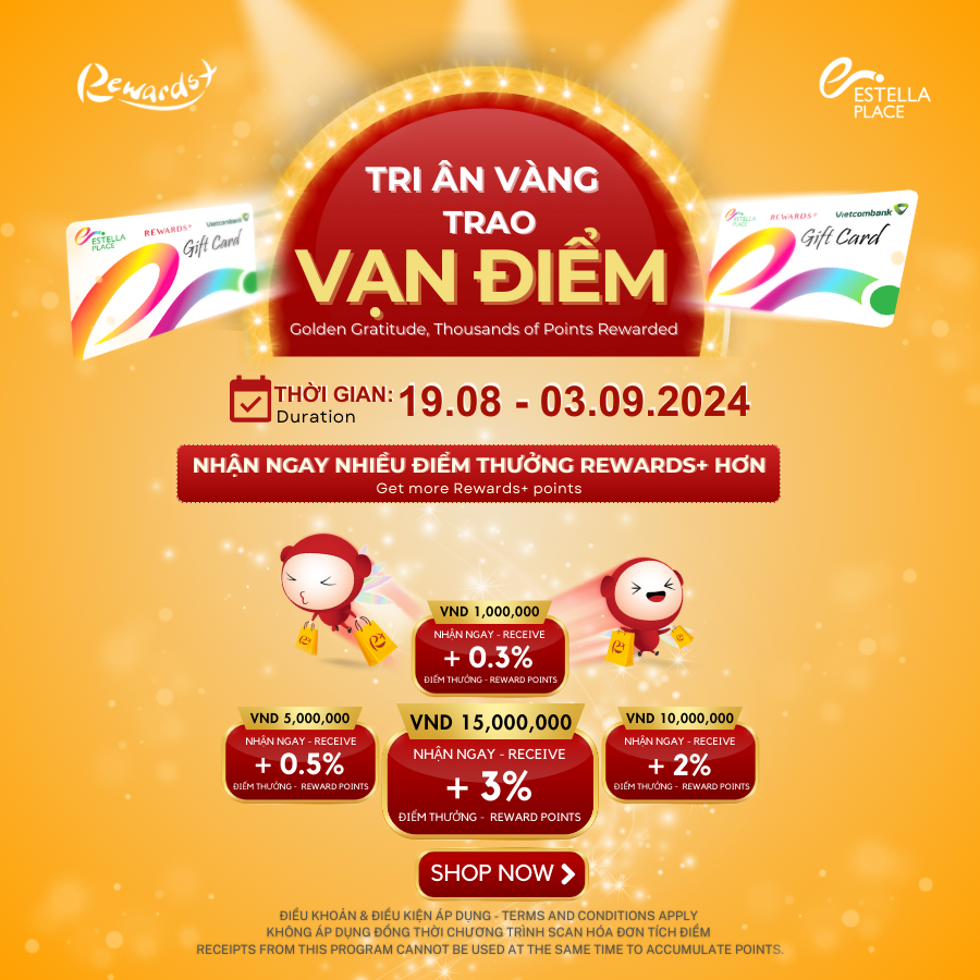 🏆👍 “TRI ÂN VÀNG, TRAO VẠN ĐIỂM” SIÊU HOT TRONG THÁNG 8 CÙNG REWARDS+ ✨