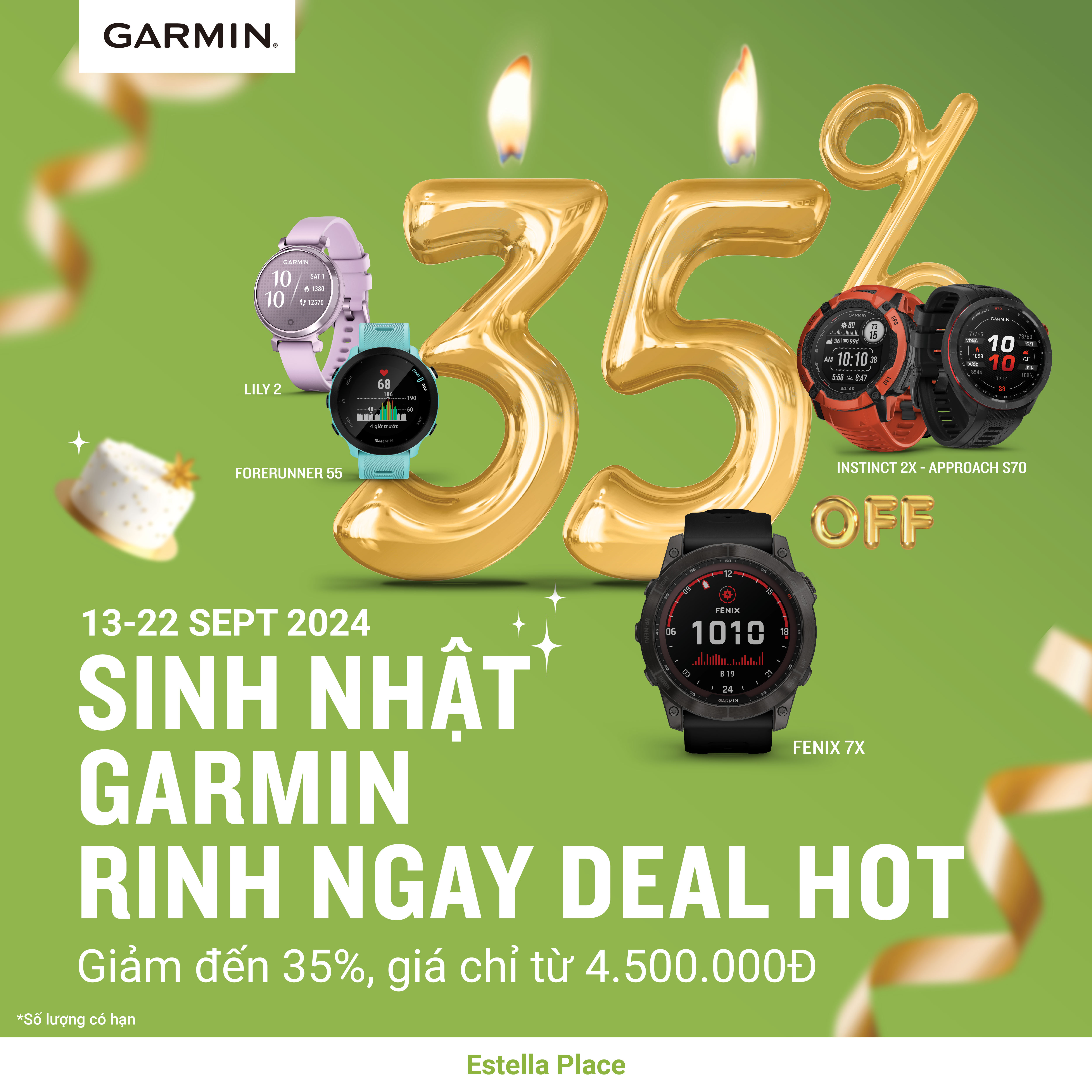 MỪNG SINH NHẬT LẦN THỨ 35 CỦA GARMIN , ƯU ĐÃI KHỦNG LÊN ĐẾN 35%