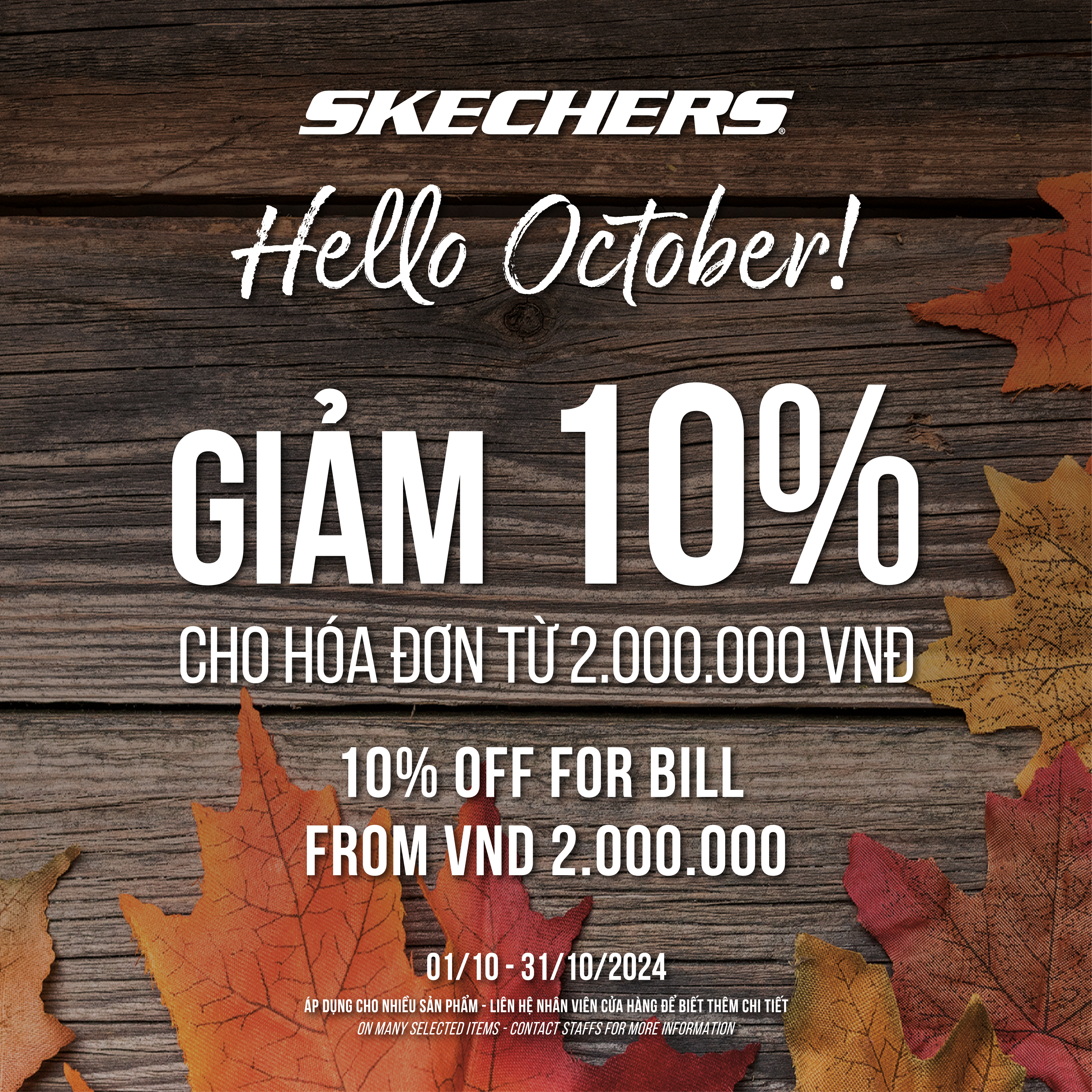 HELLO OCTOBER! ĐÓN CHÀO THÀNG 10 CÙNG SKECHERS