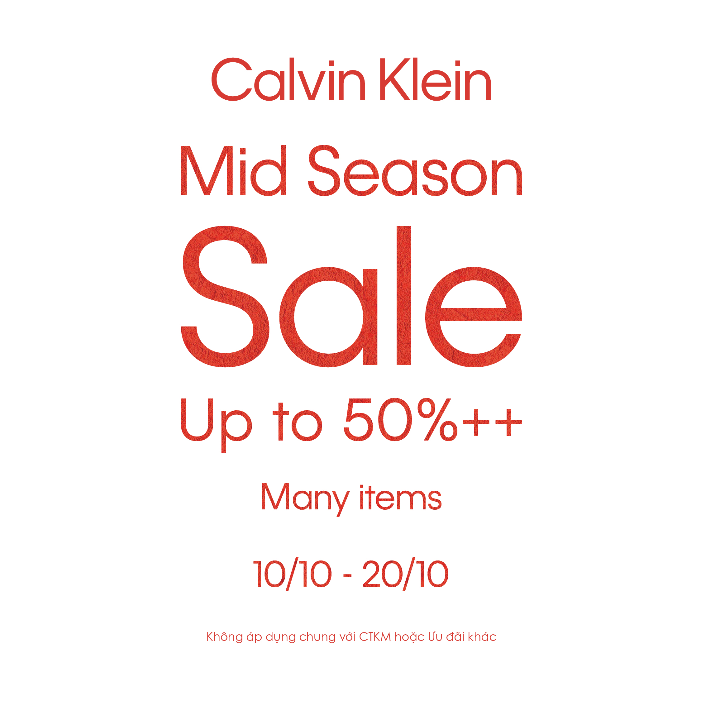 CALVIN KLEIN - MID SEASON SALE UP TO 50%++ MANY ITEMS