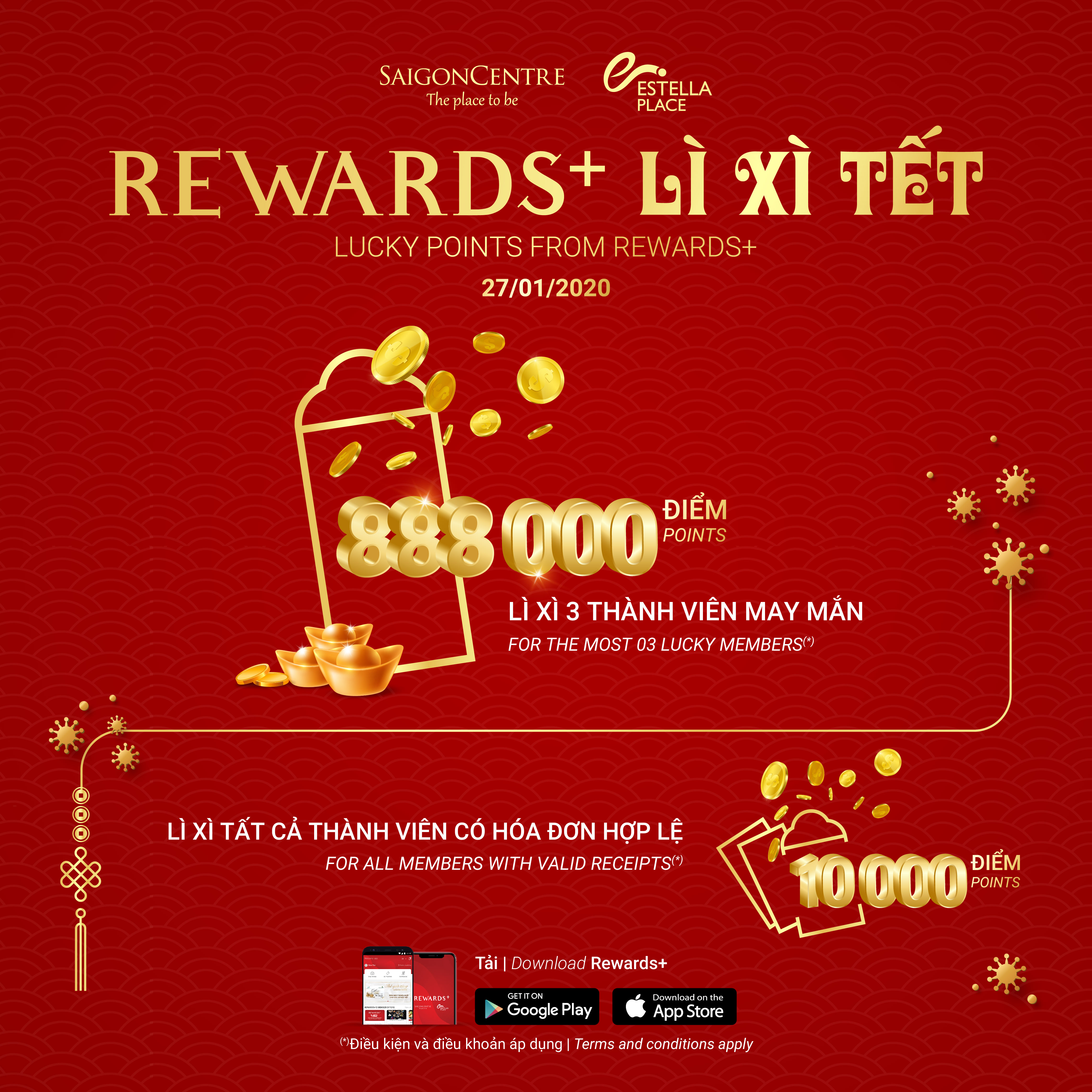 LÌ XÌ MÙNG 3 TẾT TỪ REWARDS+