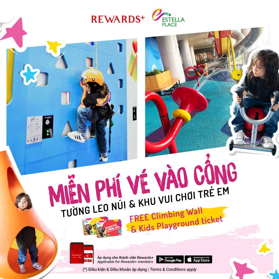HOT DEAL! FREE TICKETS OF CLIMBING WALL AND KIDS PLAYGROUND AT ESTELLA PLACE
