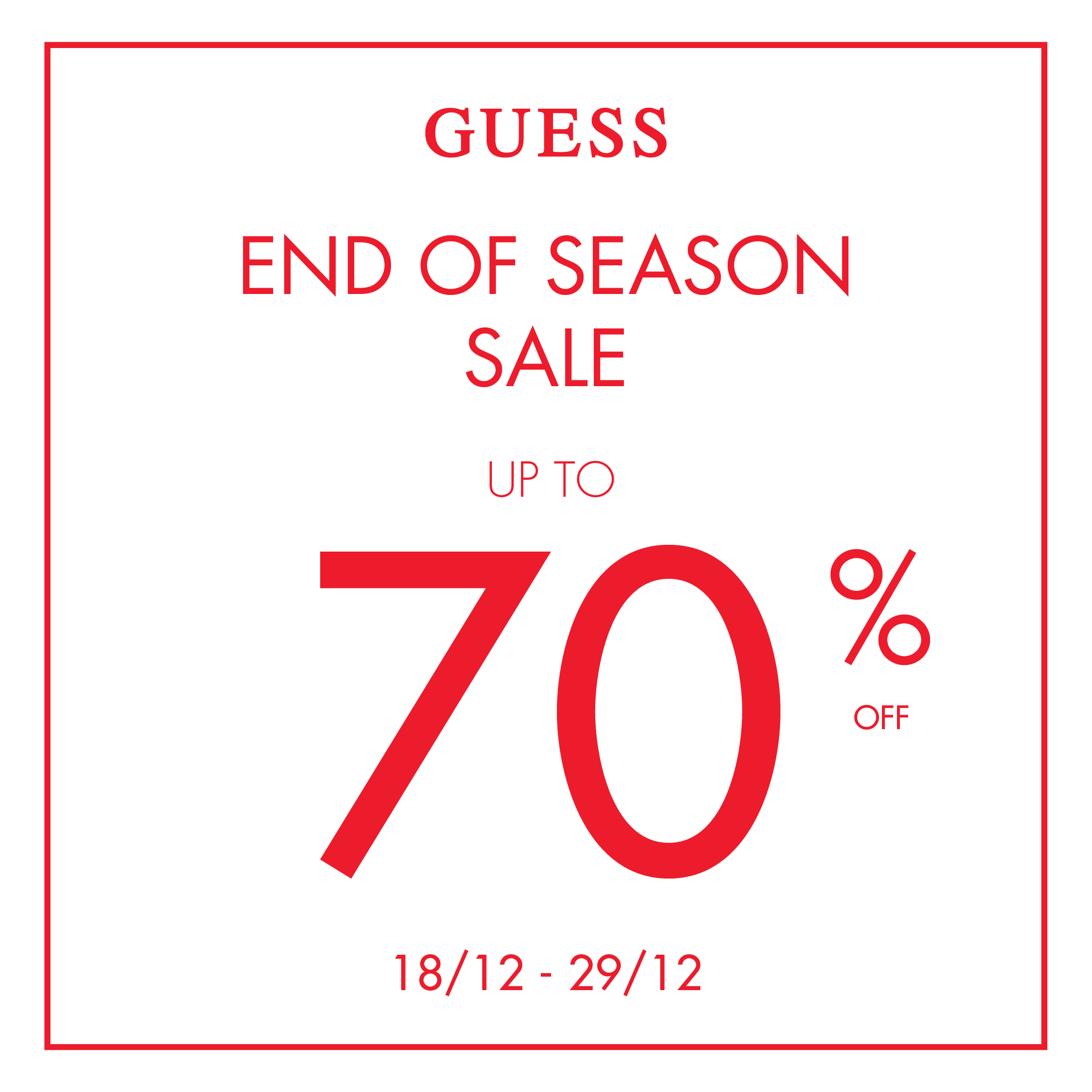 🎉 GUESS - END OF SEASON SALE UP TO 70% 🎉