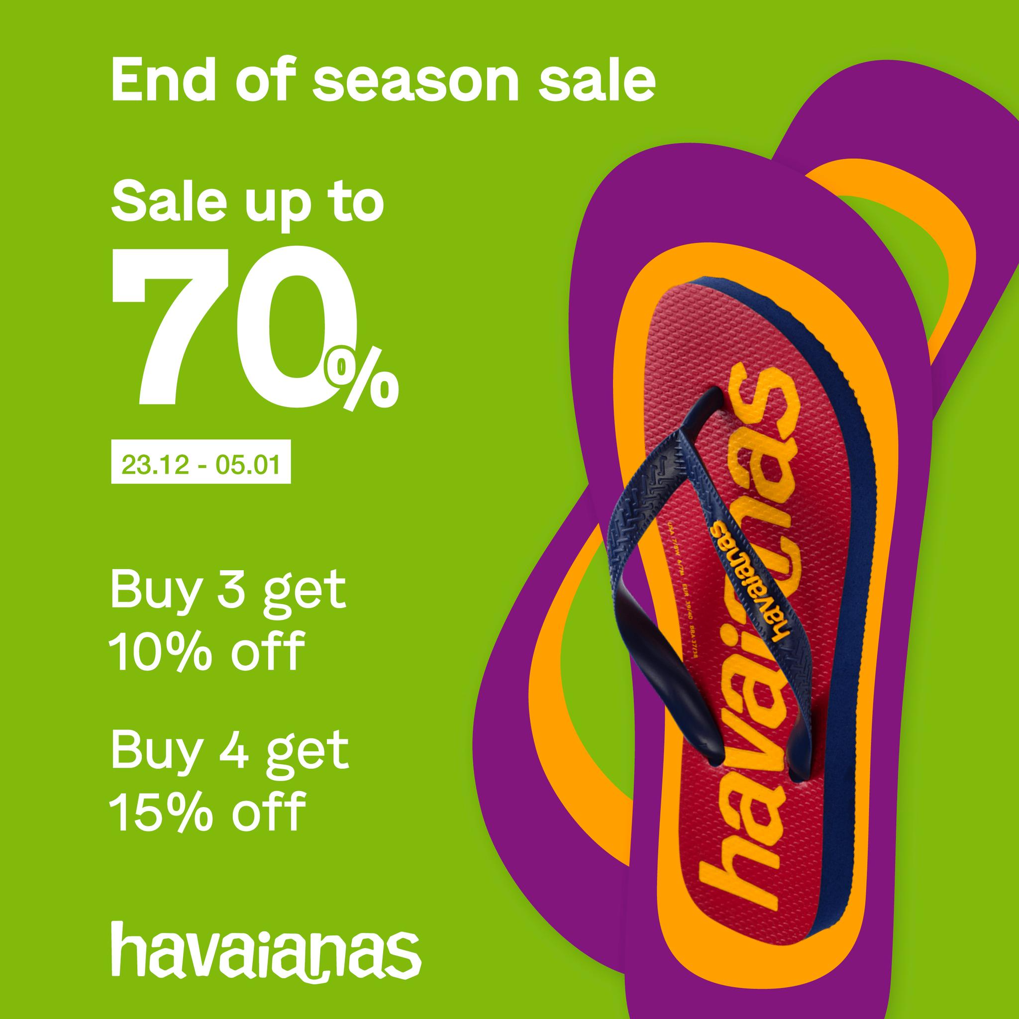 🔥ĐẠI TIỆC SALE HAVAIANAS UP TO 70% ĐANG NÓNG HƠN BAO GIỜ HẾT! 🔥