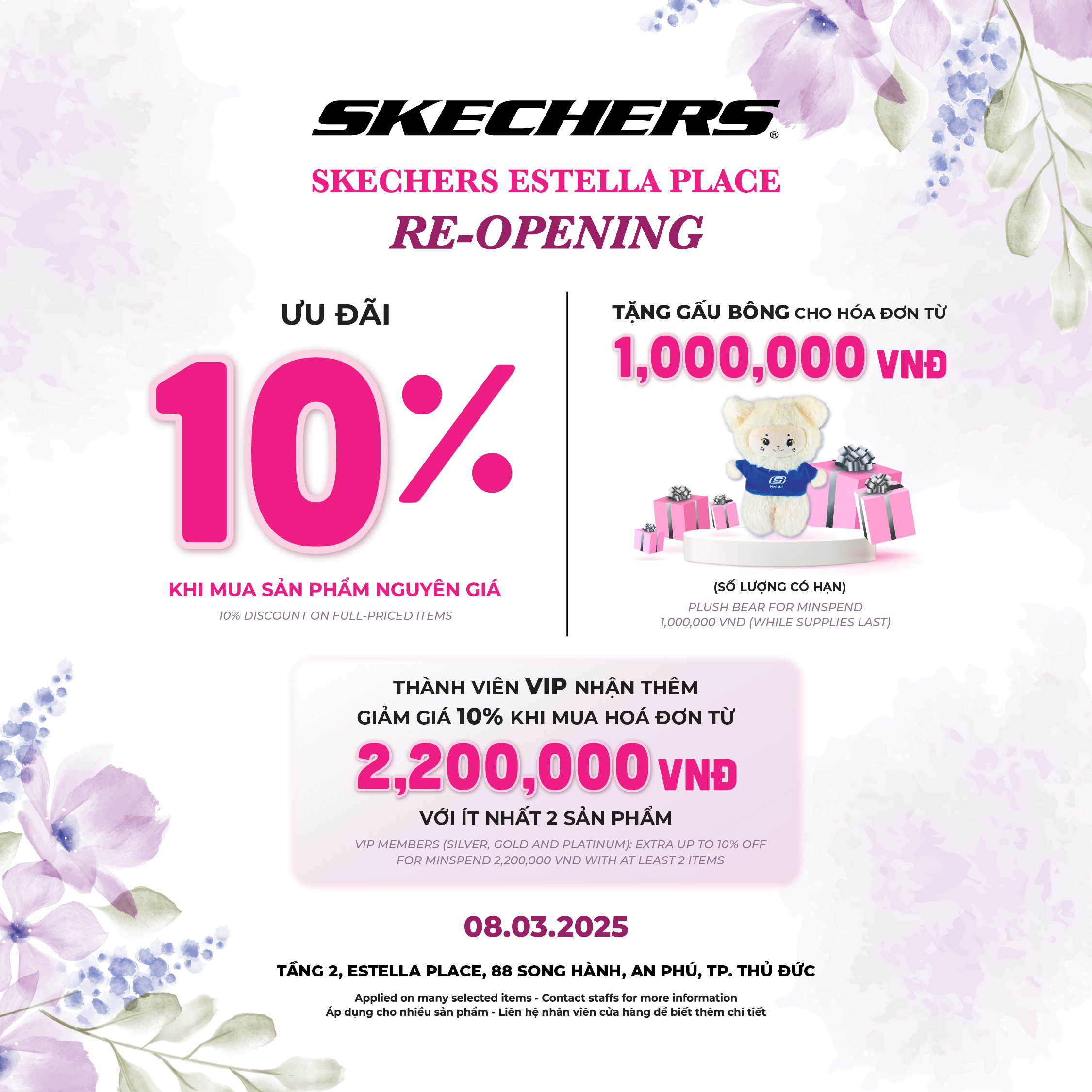 [Re-Opening] SKECHERS - TẦNG 2, TTTM ESTELLA PLACE🎉