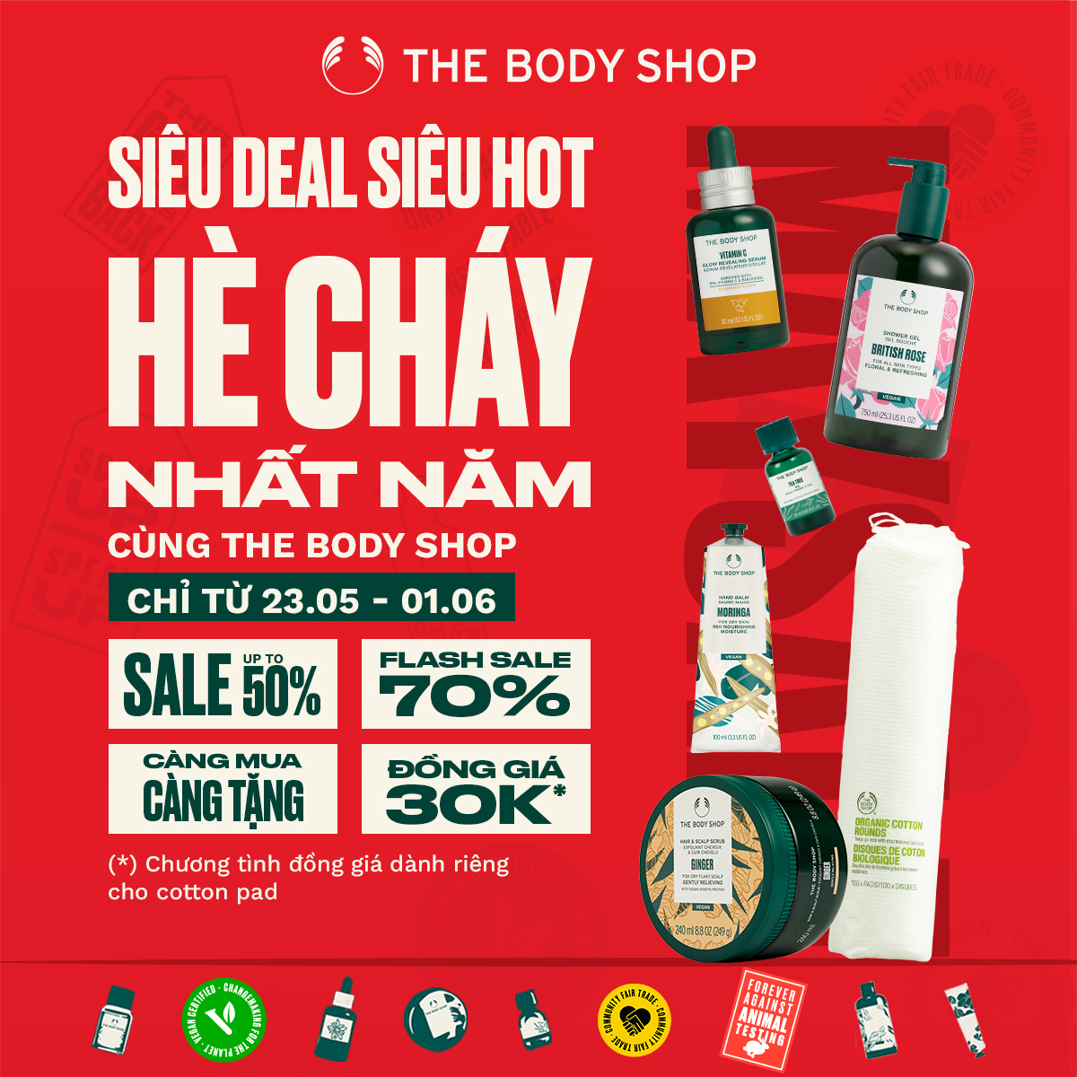 DEAL CHẤT THÁNG 5 -  THE BODY SHOP TUNG GIÁ YÊU HẾT CỠ