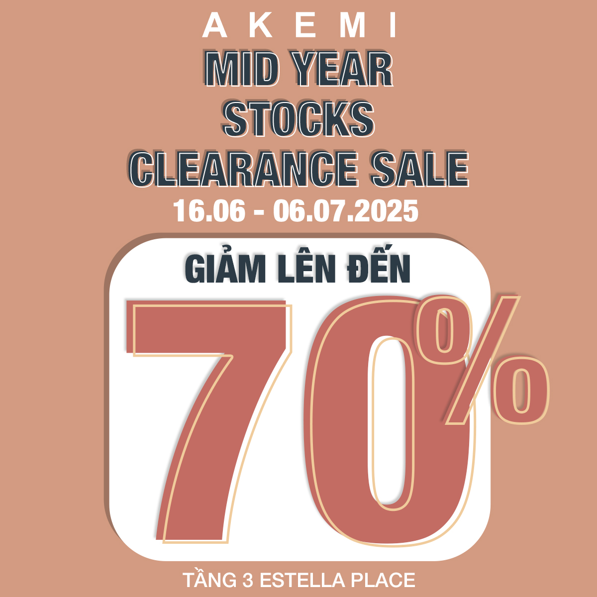 AKEMI MID YEAR STOCKS CLEARANCE SALE!!
