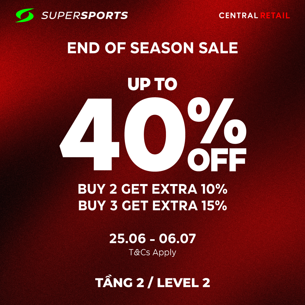 🎉KHUẤY ĐẢO MÙA HÈ VỚI SIÊU SALE GIẢM ĐẾN 40% TẠI SUPERSPORTS!