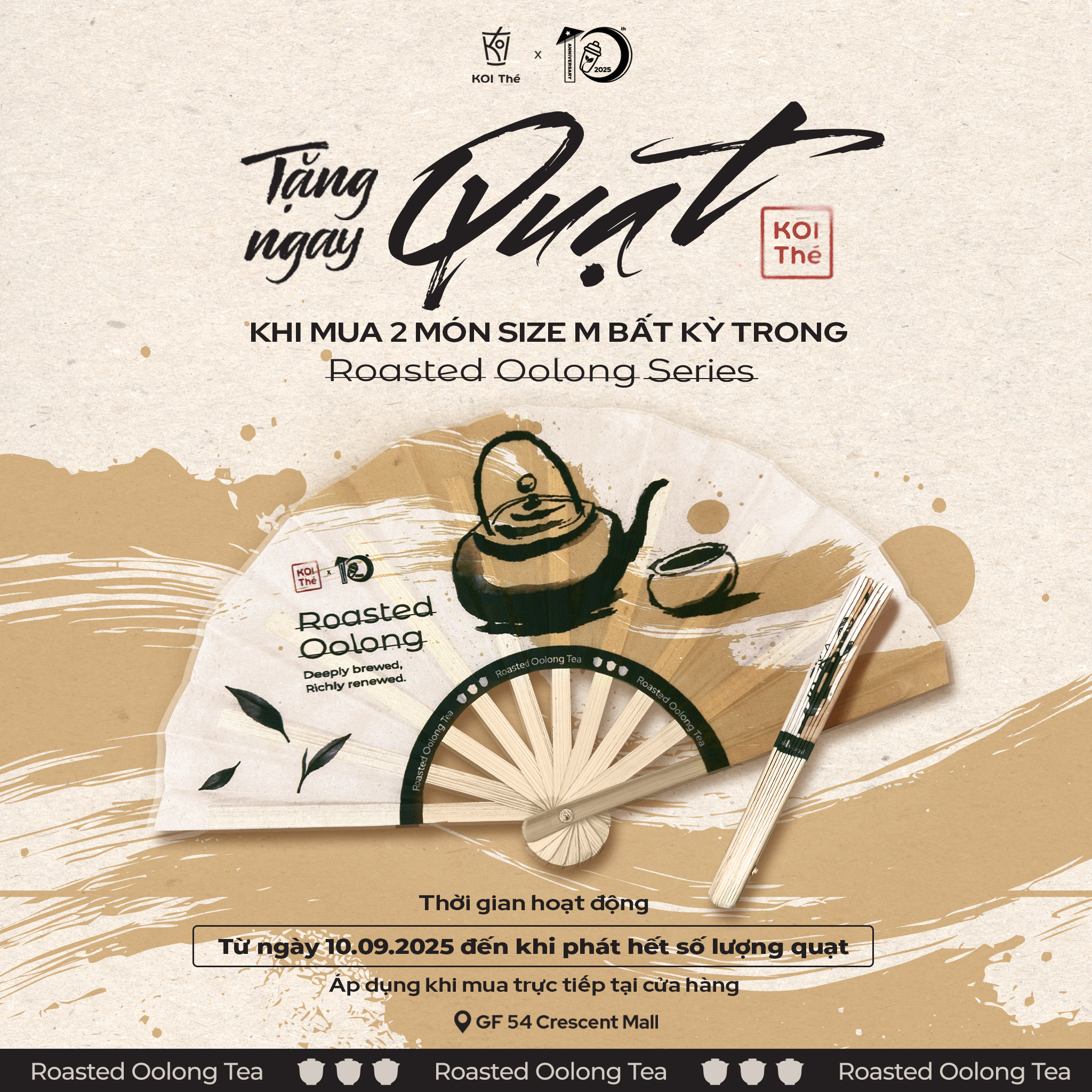 🎉QUẠT XINH VỀ TAY - ƯU ĐÃI GIỚI HẠN CÙNG ROASTED OOLONG