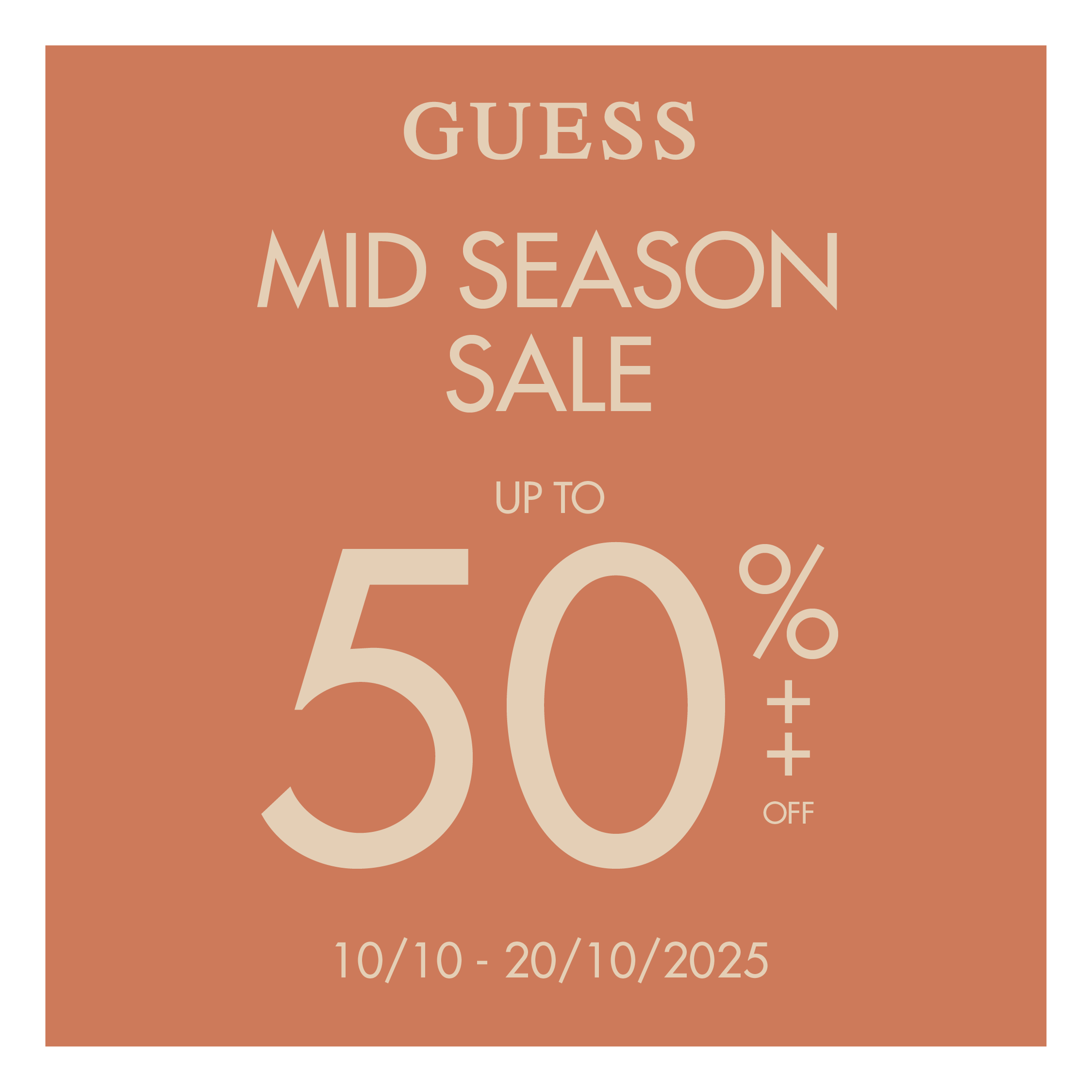 GUESS - MID SEASON SALE UP TO 50%++ OFF