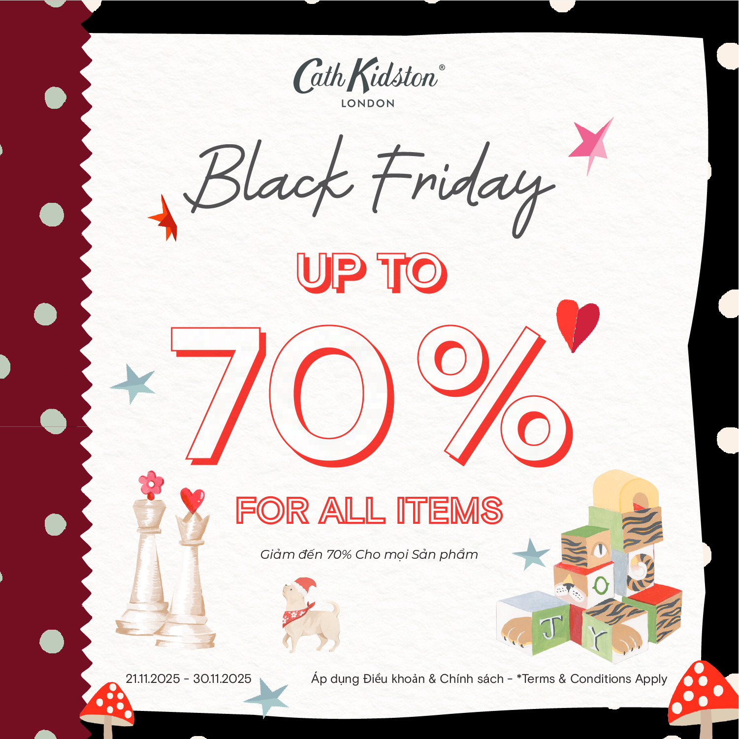 THỨ 6 ĐEN TỐI – SALE VÔ ĐỐI tại Cath Kidston!