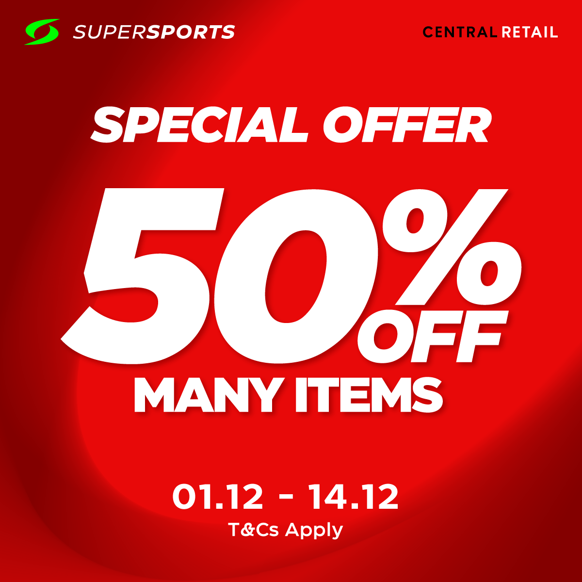 🎄 MÙA LỄ HỘI ĐẾN. Supersports gửi đến bạn ƯU Đ��I ĐẶC BIỆT GIẢM 50% cho hàng loạt sản phẩm thể thao & thời trang năng động!
