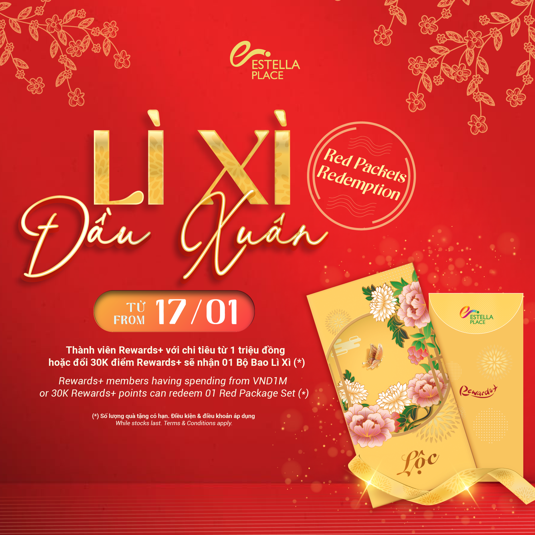 🧧LÌ XÌ ĐẦU XUÂN🌼NHẬN “LỘC” MAY MẮN CÙNG ESTELLA PLACE