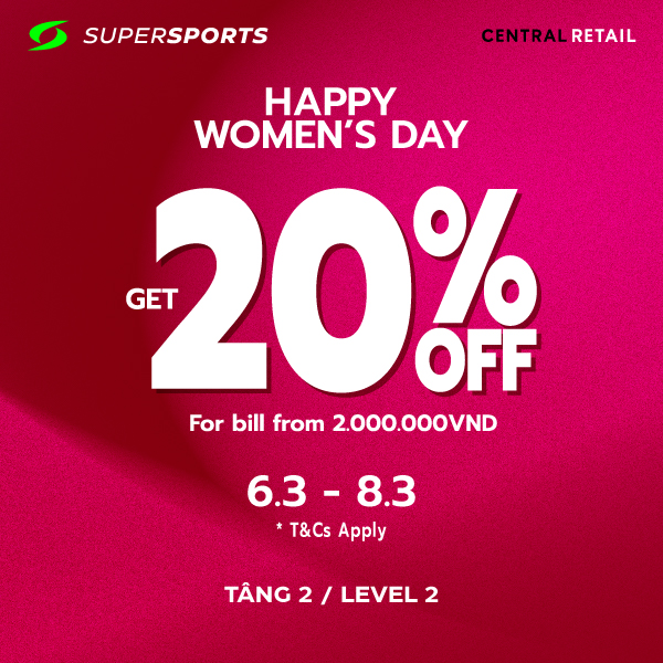 ƯU ĐÃI - MỪNG NGÀY QUỐC TẾ PHỤ NỮ 08.03. SỞ HỮU NGAY ƯU ĐÃI 20% CHO HÓA ĐƠN TỪ 2 TRIỆU ĐỒNG!