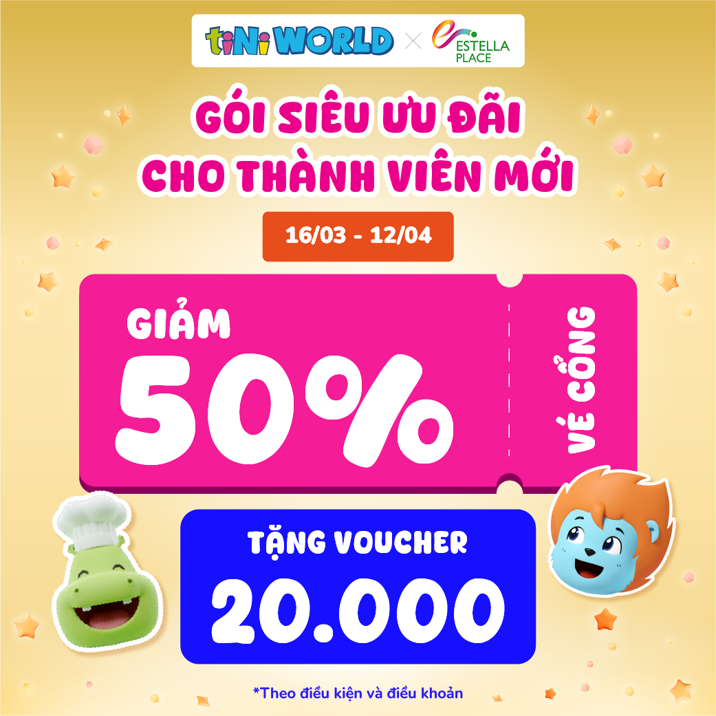 TIN VUI CHO BA MẸ: TINIWORLD GIẢM 50% CHO THÀNH VIÊN MỚI!