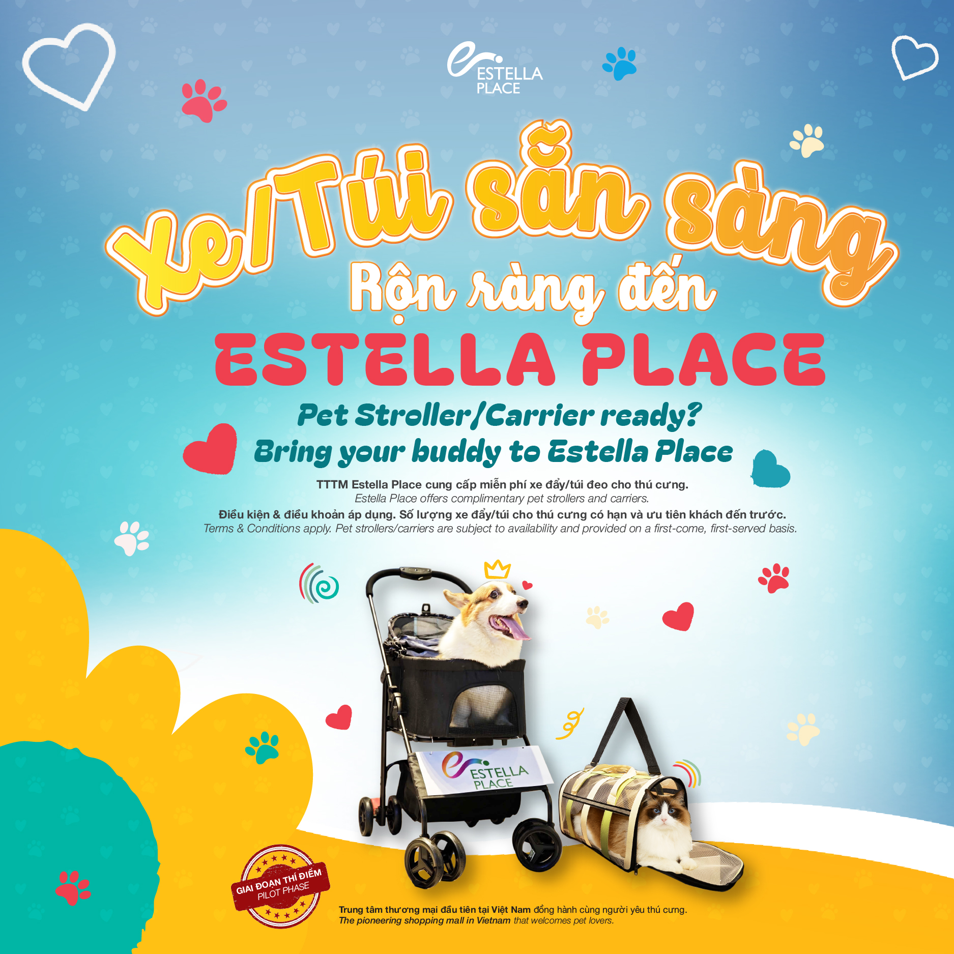 🐶🐱XE/TÚI SẴN SÀNG – RỘN RÀNG ĐẾN ESTELLA PLACE