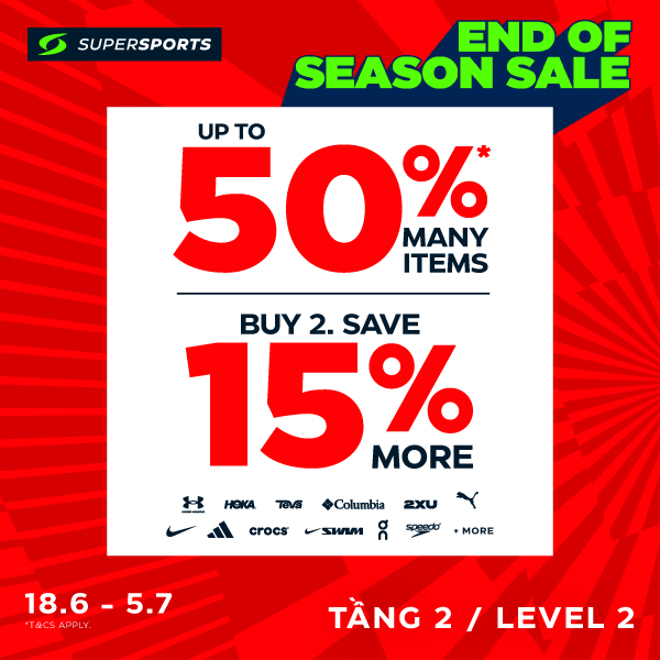 ƯU ĐÃI CUỐI MÙA TẠI SUPERSPORTS! GIẢM ĐẾN 50% LOẠT SẢN PHẨM THỂ THAO CHÍNH HÃNG 🏃‍♂️⚽🏀🎾