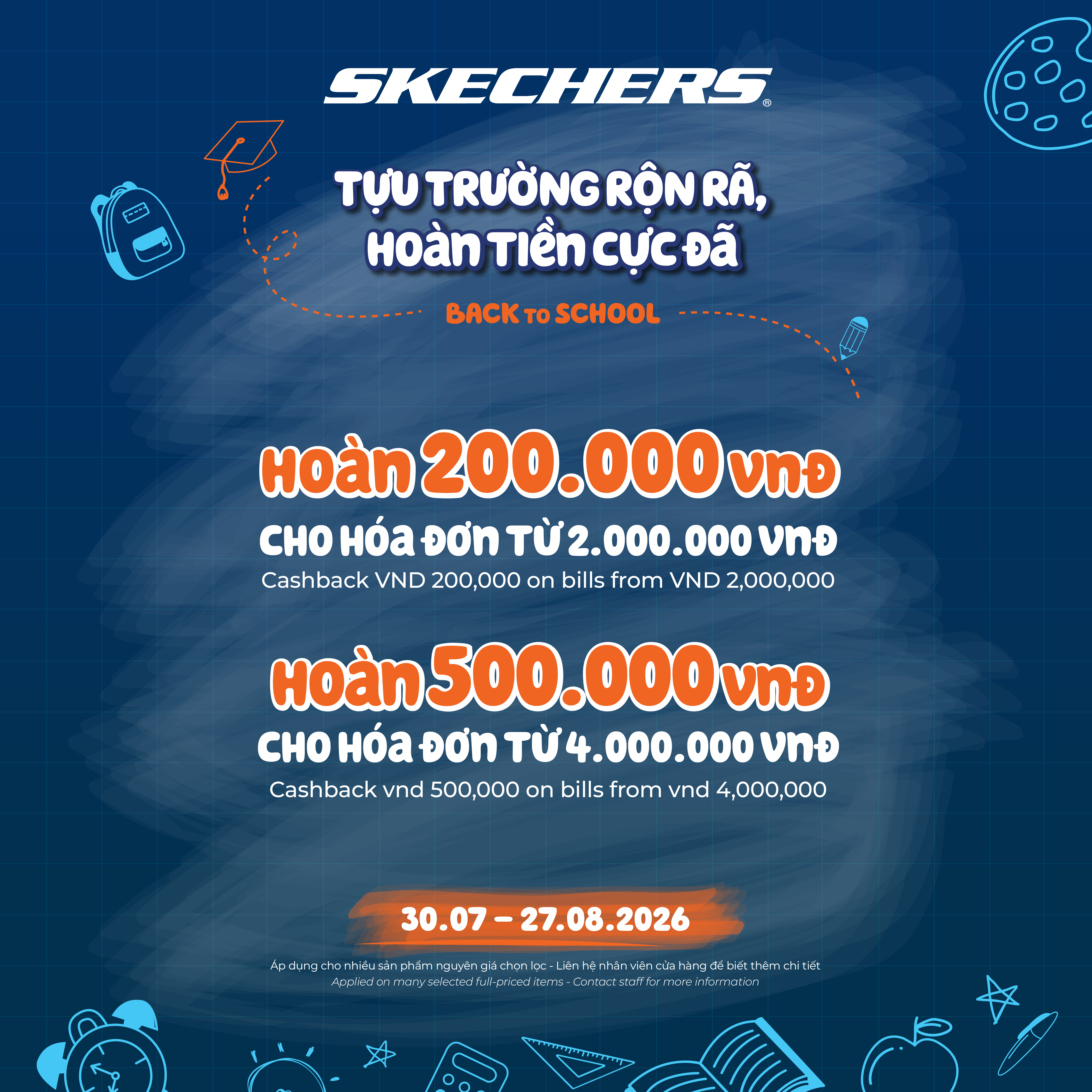 TỰU TRƯỜNG RỘN RÃ, HOÀN TIỀN CỰC ĐÃ TỪ SKECHERS🎒💙