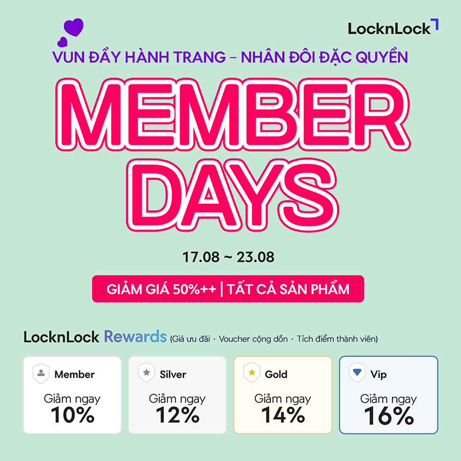 MEMBER DAYS THÁNG 8 - VUN ĐẦY HÀNH TRANG – NHÂN ĐÔI ĐẶC QUYỀN